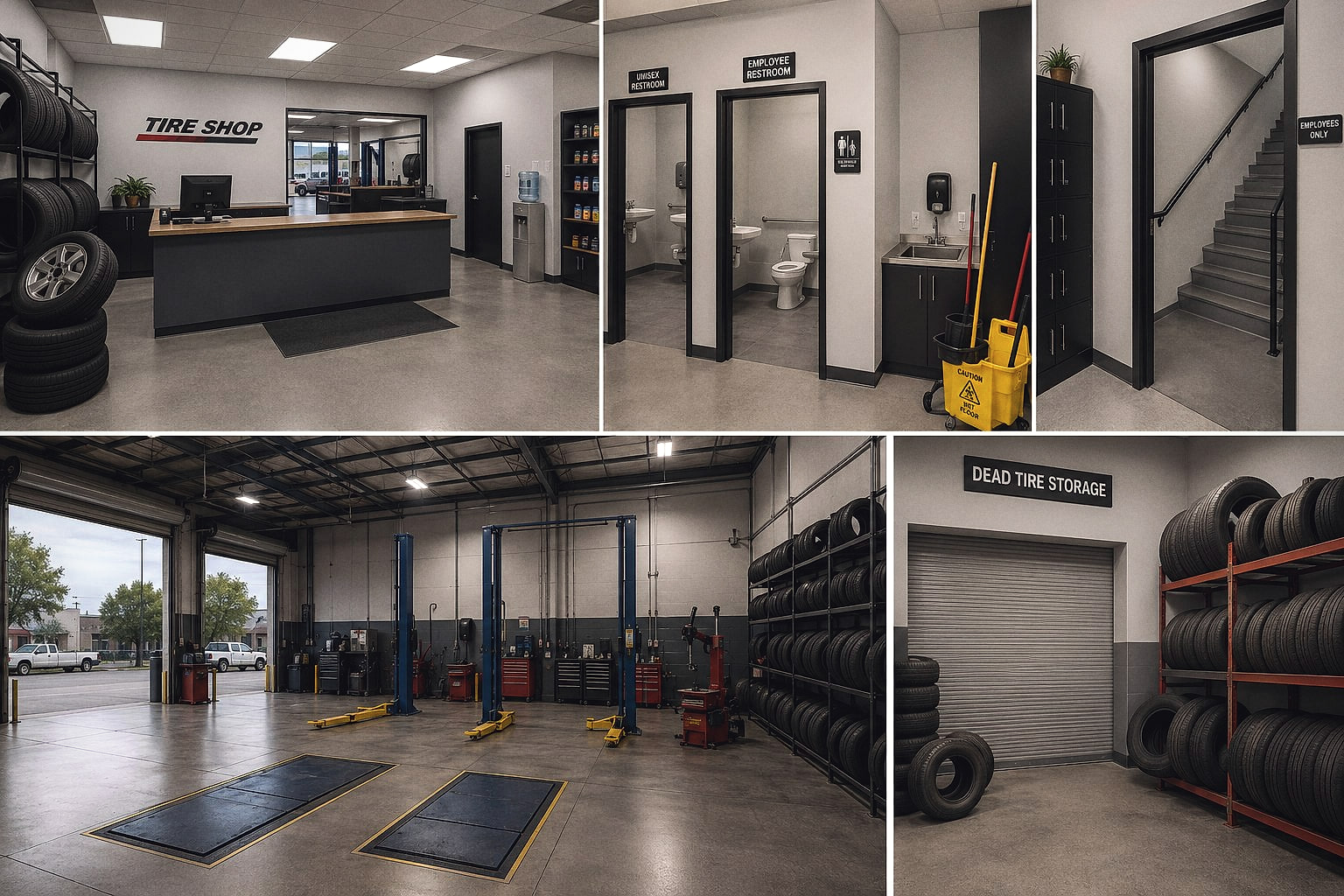 Design rendering of Tire shop in Woodland Hills, California — view 2