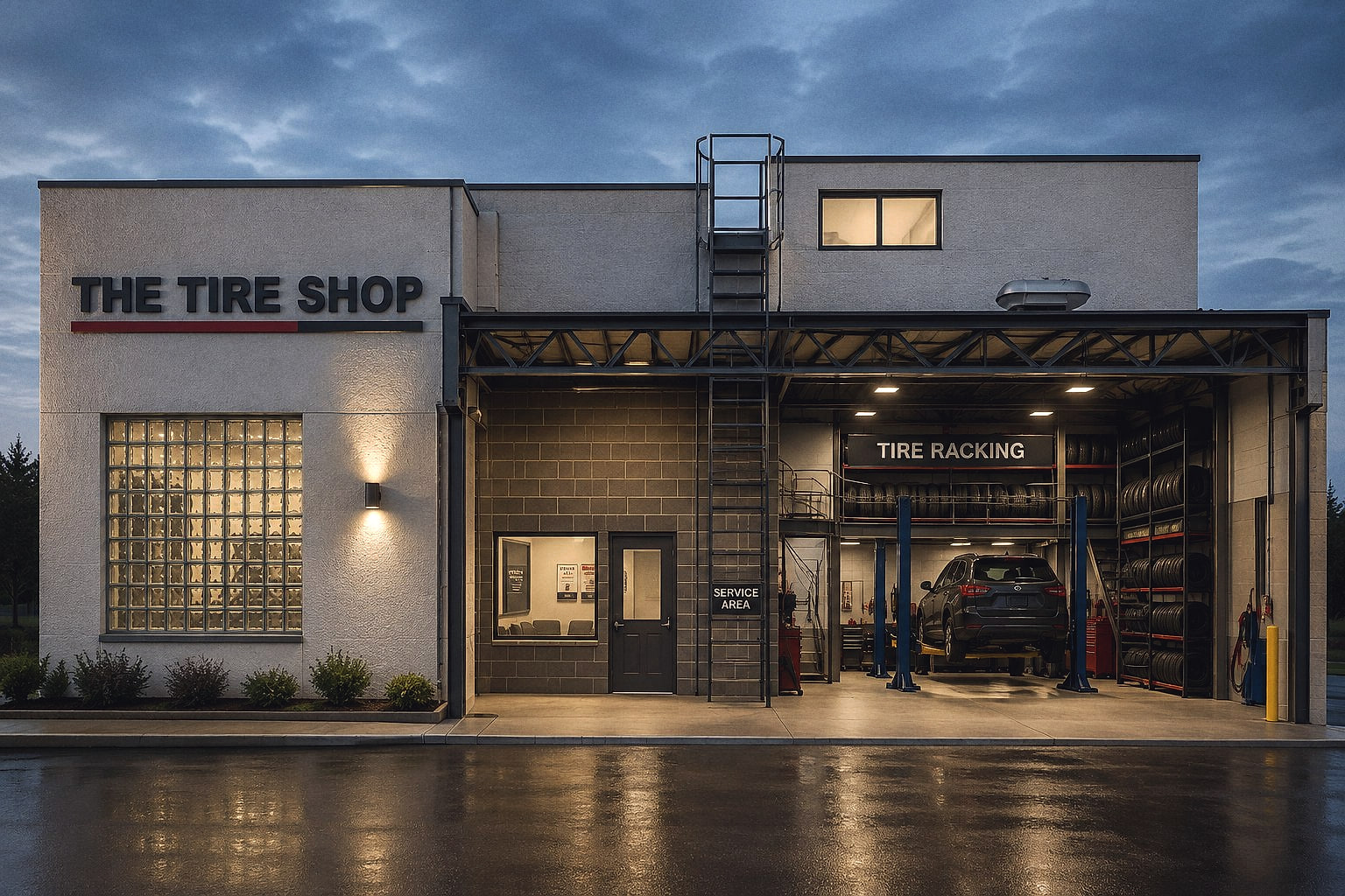 Design rendering of Tire shop in Woodland Hills, California — view 4